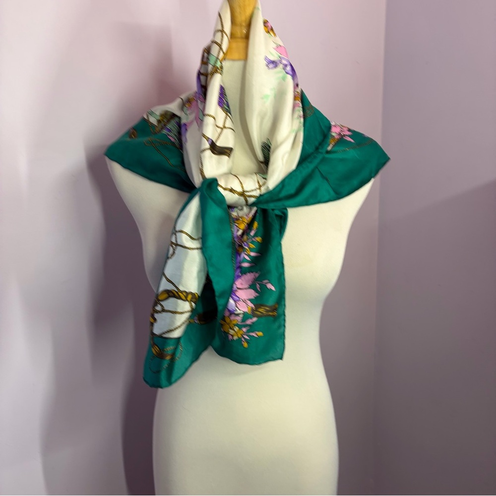 Vintage Silk Floral Scarf - Picture 2 of 4